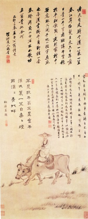 清初 杨晋《石谷骑牛图》