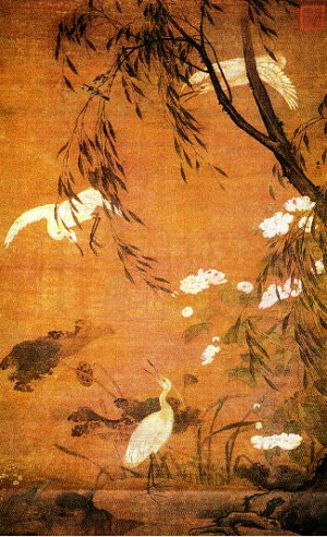 吕纪《秋鹭芙蓉图》