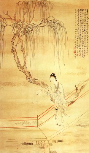 费以耕《扑蝶图》
