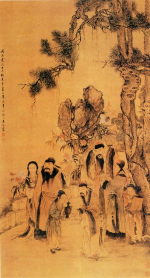  钱慧安《簪花图》 