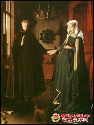 扬·凡埃克 Jan Van Eyck（尼德兰） ：《阿尔诺芬尼夫妇像》