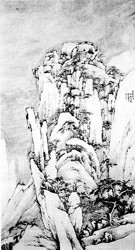 清·弘仁《西岩松雪图》