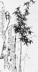 清·郑燮《仿文同竹石图》