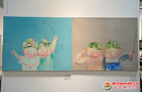 南方《和合二仙》 油画