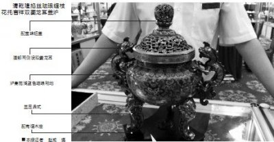 沈阳艺术品拍卖会落槌 清乾隆香炉拍出80万