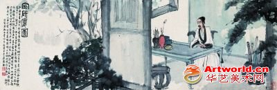 傅抱石 宝研楼图 设色纸本 34.5×106厘米 1948年（北京华辰供图）