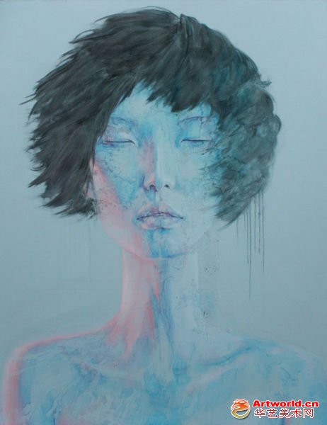 张子叶,《风撕碎了我们的笑颜一》,180×140cm,布面油画,2012 估价15,000-20,000RMB