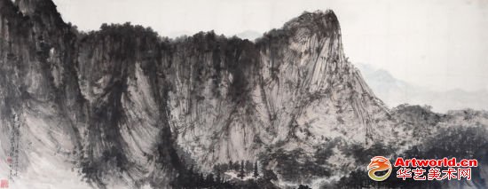 傅抱石 西岳雄姿 144×363cm