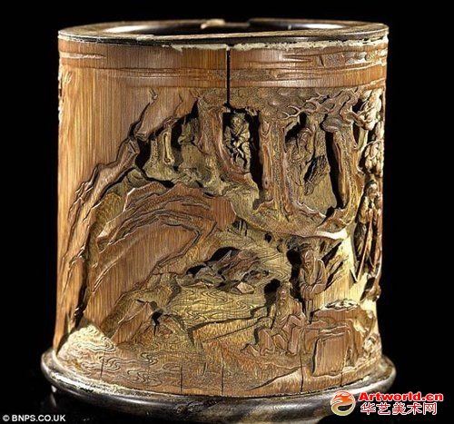 古代的中国笔筒被拍出了36万英镑的天价