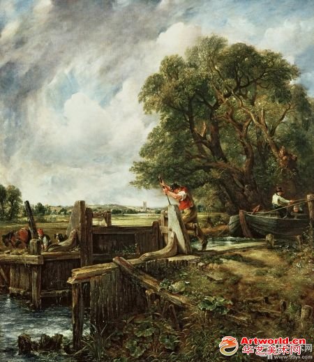 约翰·康斯特布尔1824年作品《船闸》