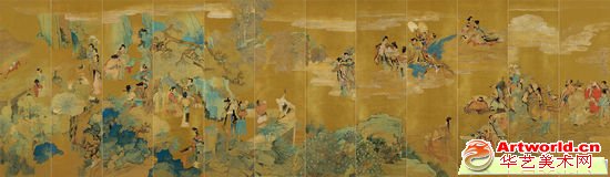 国庆节将要在中华艺术中展出的任伯年《群仙祝寿图》（局部）