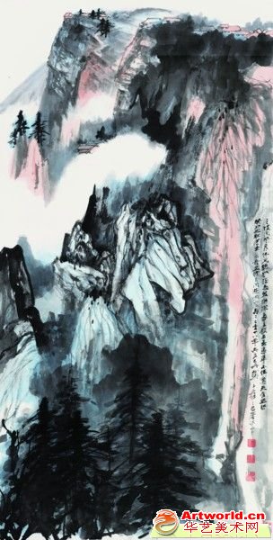 张大千峨眉山忆游136×69.5cm设色纸本立轴