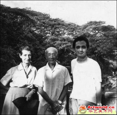 左起爱丽丝、林风眠、Gerald合影。