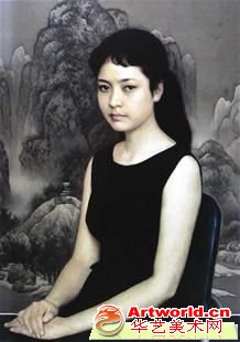 油画《青年女歌手》