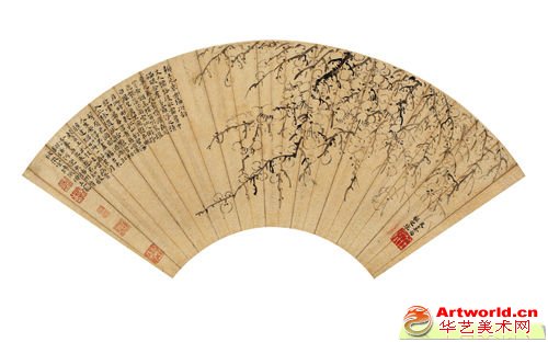 文嘉画 王宠题  墨梅图