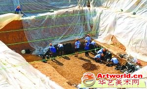 这是7月3日拍摄的挖掘现场。 新华社记者 肖艺九摄
