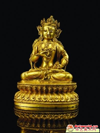明永乐（1403 ～1424 年）铜鎏金金刚萨埵菩萨像